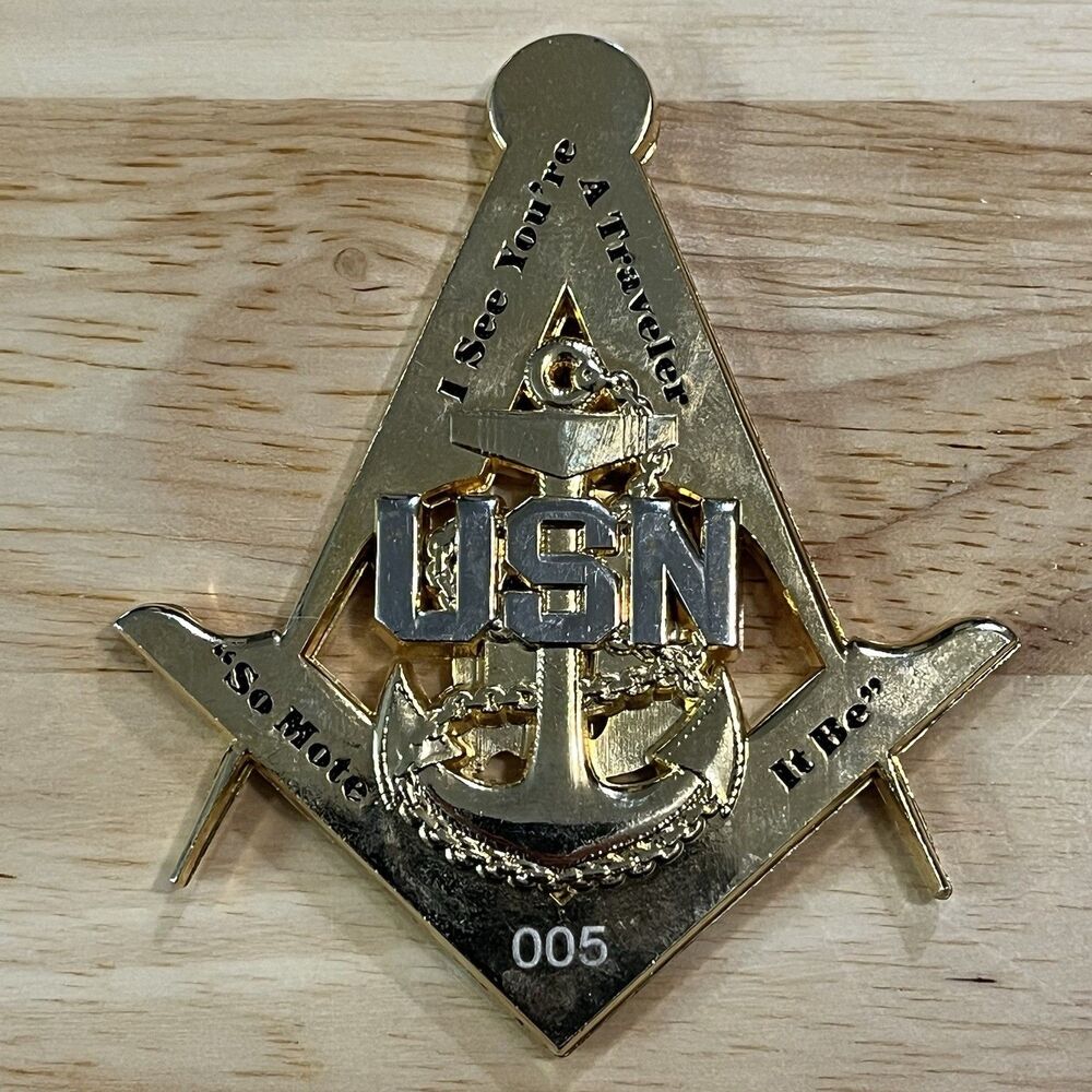 Challenge Coin US Navy Master Chief Petty Officer Masonic Military